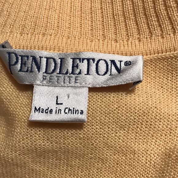 NWOT. Pendleton Yellow Merino Wool Sweater. LP - Picture 3 of 4